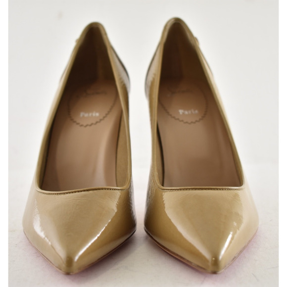 Christian Louboutin Sporty Kate 85 Lionne Beige Patent Classic Heel Pump 40 - Picture 6 of 13
